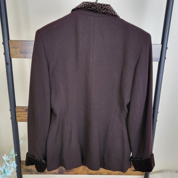NWT Express Tailleur wool blend brown zip blazer jacket size S - Picture 8 of 10